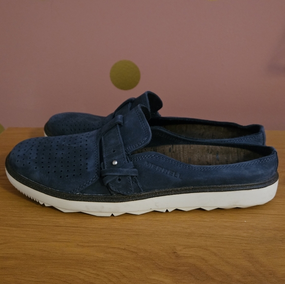 Merrell Women's Perforated Slip-on Mules Navy Blue - Picture 6 of 11